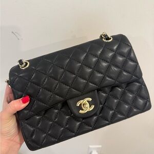 Black Quilted Faux Leather Bag